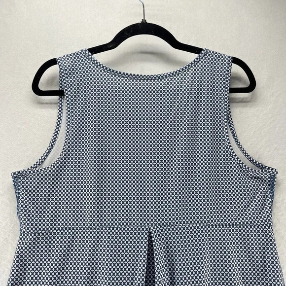 Lands' End Sport Tank Top Womens L 14-16 Printed Pleated Sleeveless Stretch Blue - Picture 5 of 10